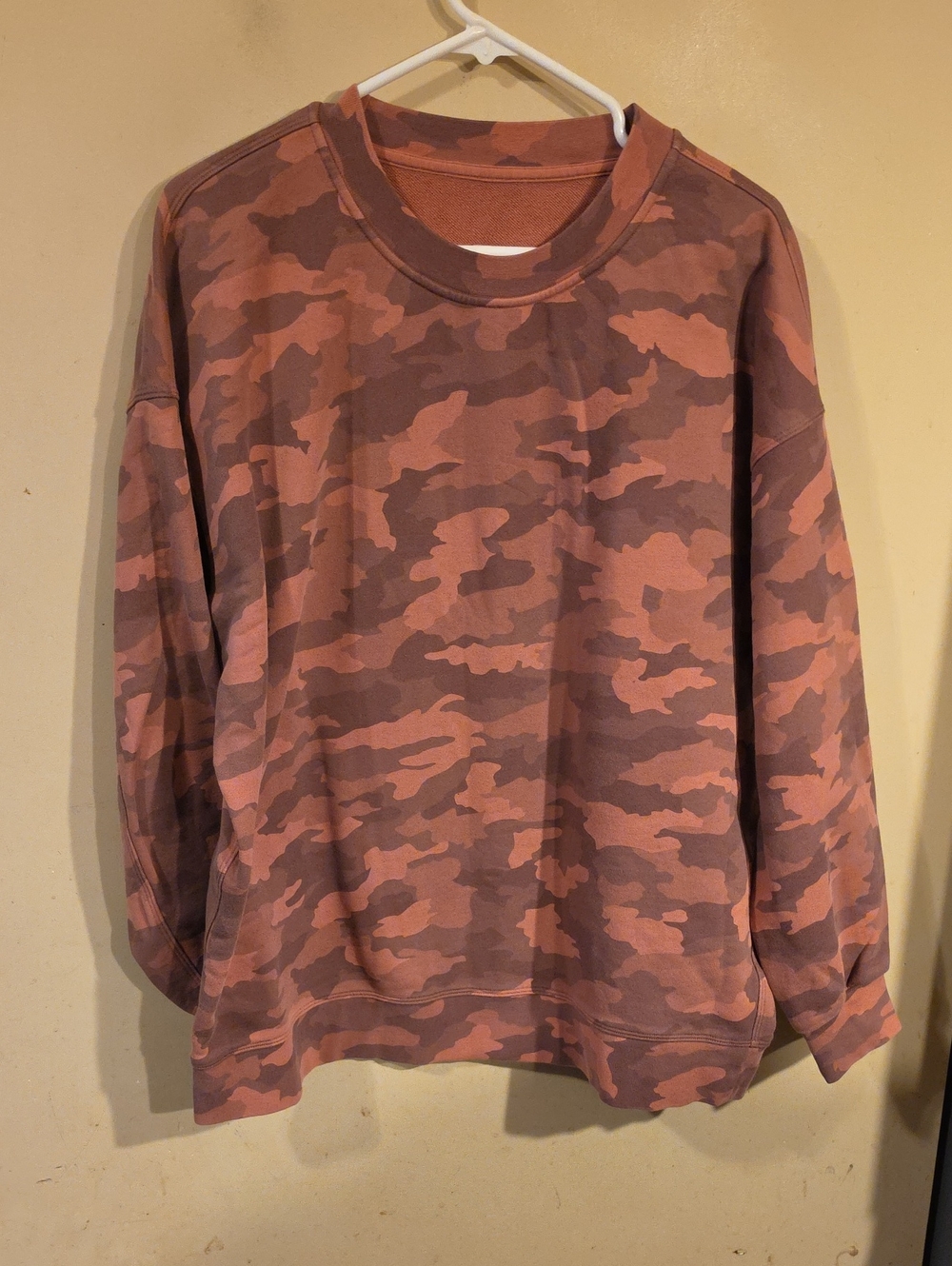 lululemon athletica Pink and Brown Camo Crewneck Sweatshirt